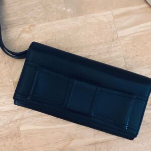 Kate Spade Black Bow Wallet/Clutch- Barely Used with Clutch Strap
